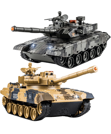 124 RC Battle Tank Set, Remote Control Chinese Type 99 and Russian T90